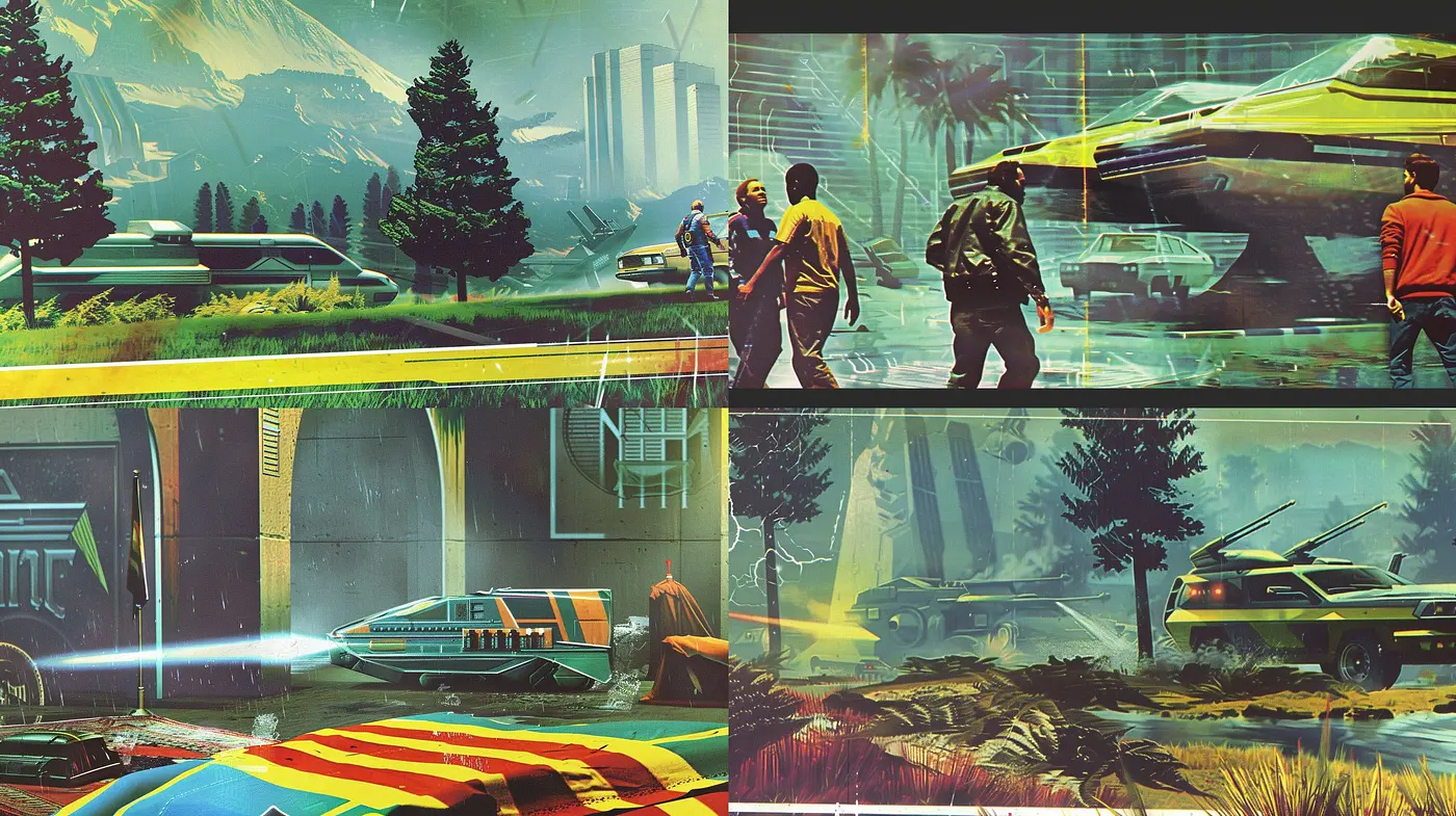 Ethereal Retrofuturism: A Harmonious Blend of Past and Future in Art - Midjourney sref style