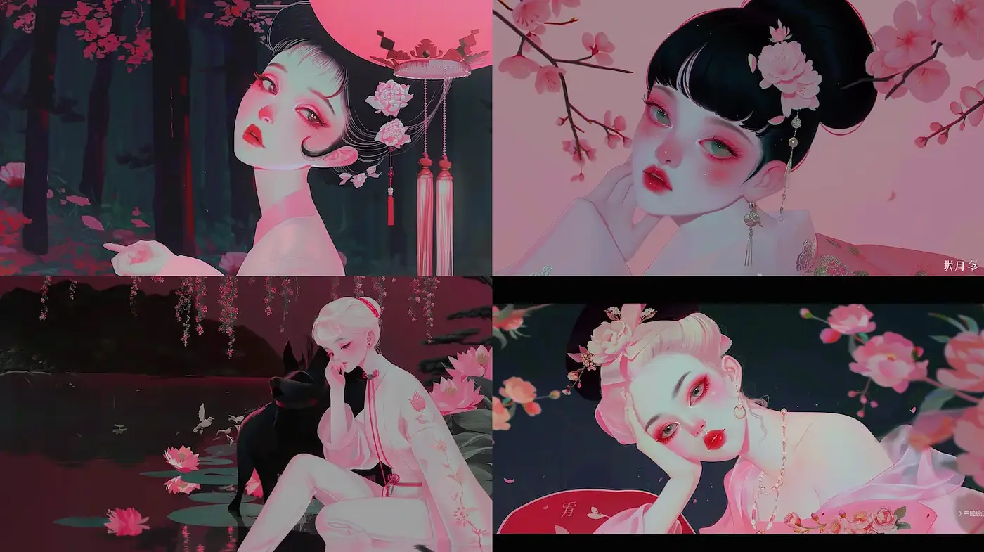 Ethereal Elegance with a Contemporary Asian Influence - Midjourney sref style