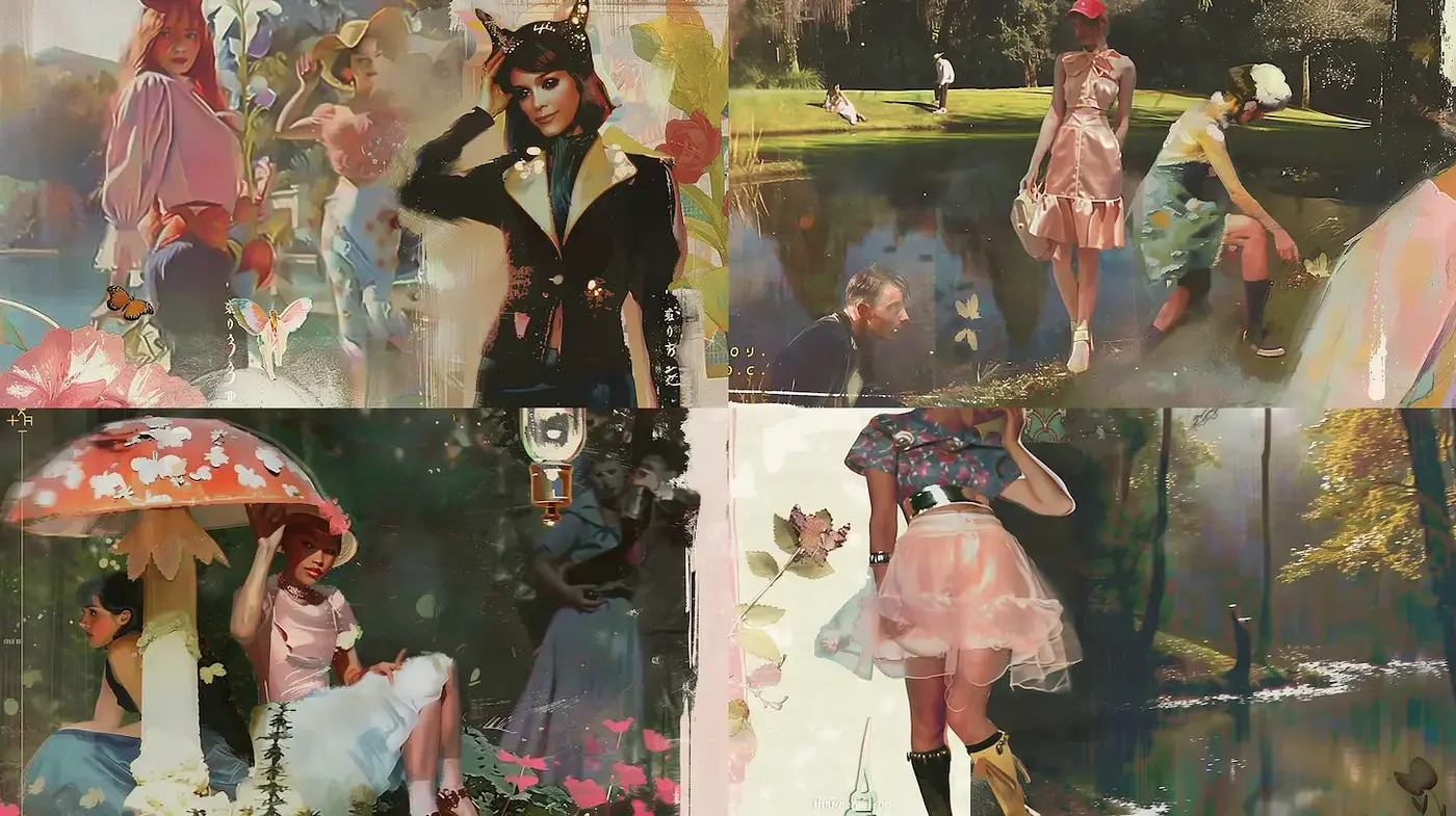 Eclectic Fusion of Playfulness and Nature in a Whimsical Art Style - Midjourney sref style