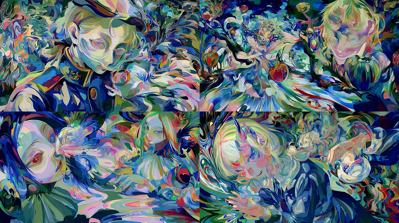 Vibrant and Whimsical Surrealism with Fluid Brushwork - Midjourney sref style