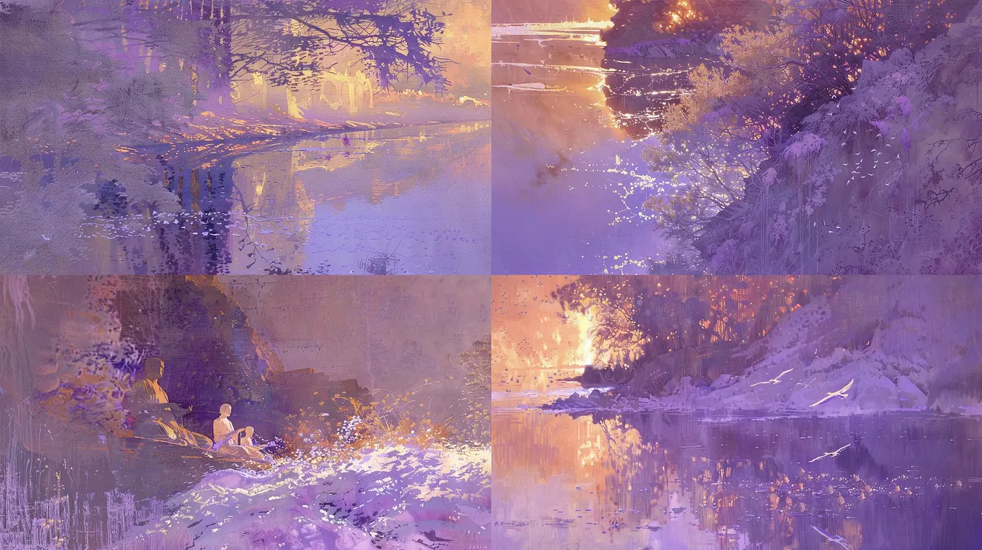 Ethereal Twilight Hues: A Study in Serene Impressionism - Midjourney sref style