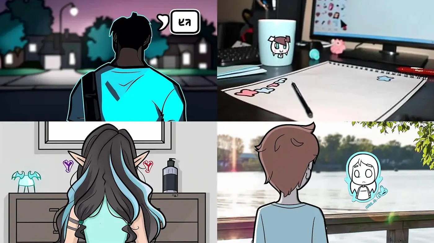 Vibrant Digital Cartoon Aesthetic with Consistent Character Design - Midjourney sref style