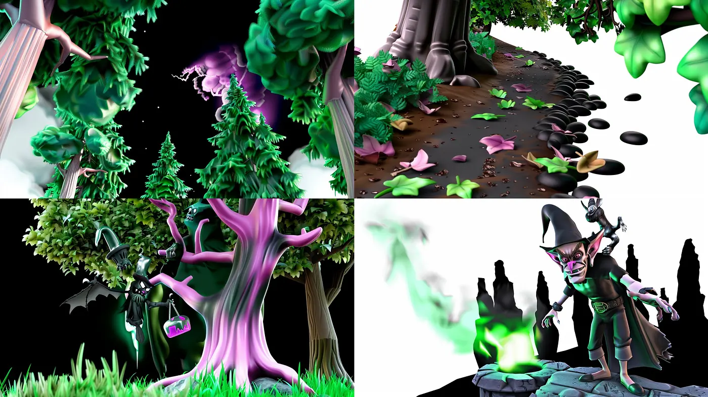 Ethereal Forests and Enigmatic Sorcery: A Consistent Journey Through Stylized Mystical Realms - Midjourney sref style
