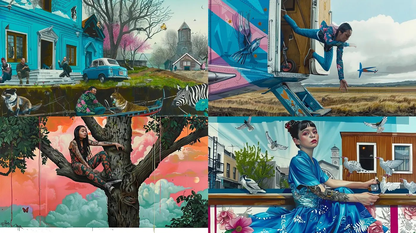 Ethereal Dreamscapes with Surrealistic Touches and a Dusky Palette - Midjourney sref style