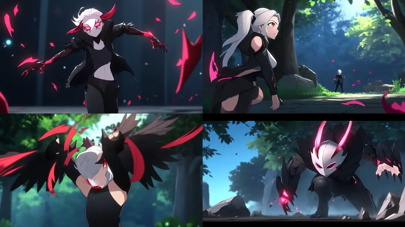Dynamic Contrast in Anime-Inspired Virtual World - Midjourney sref style