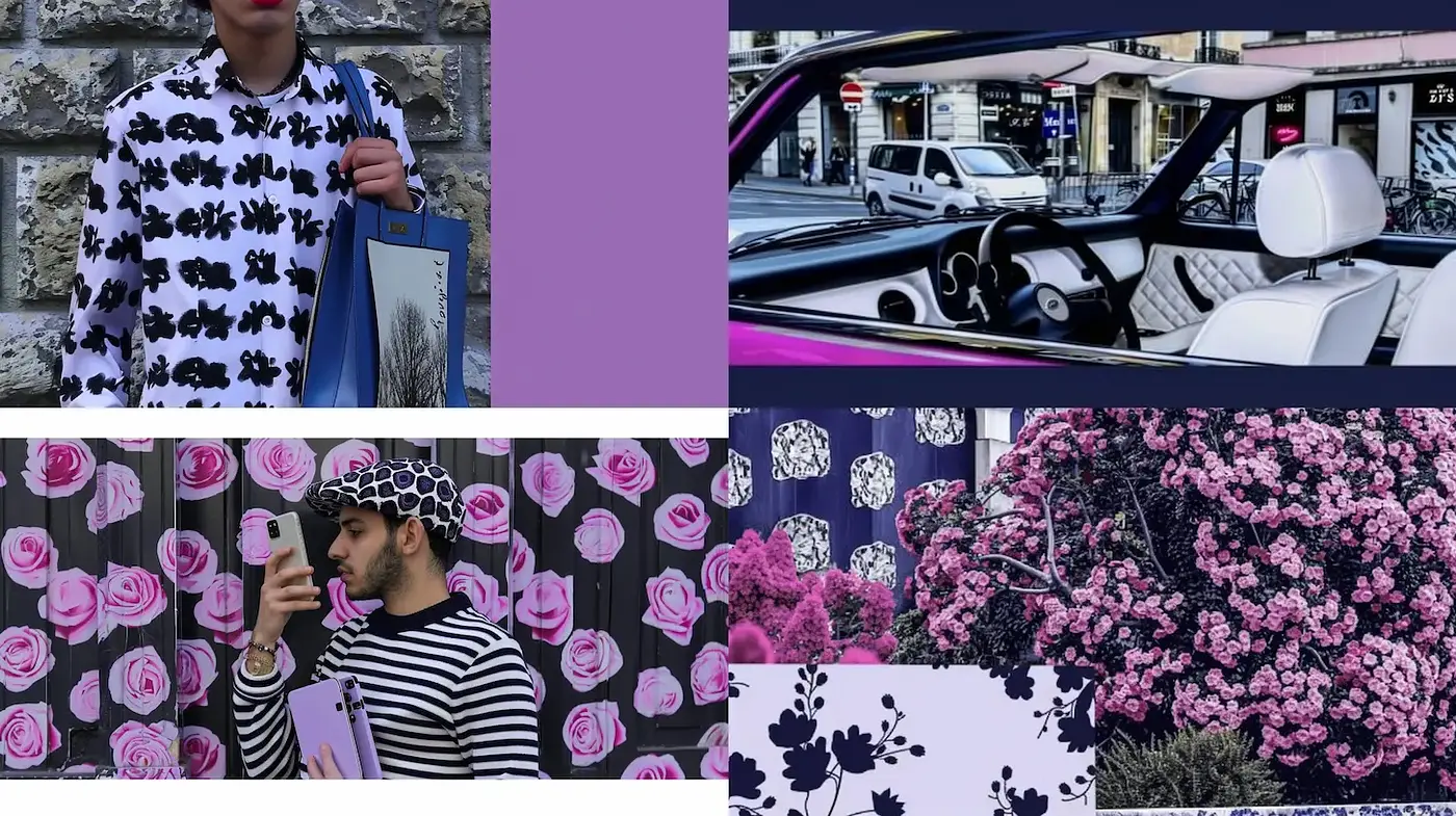 Vibrant Floral and Geometric Fusion with a Contemporary Touch - Midjourney sref style