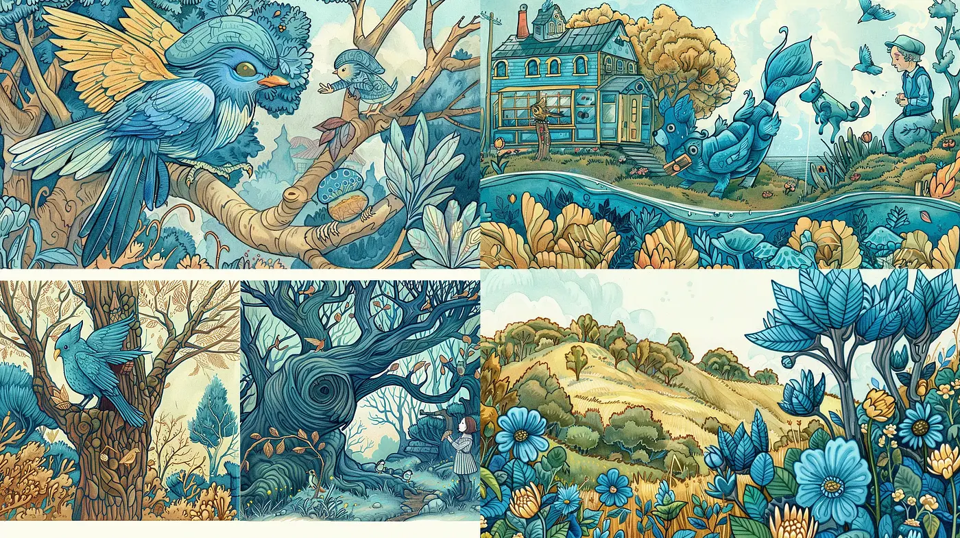 Serenade of Whimsical Nature: A Consistent Cross-Stitch of Pastoral Harmony - Midjourney sref style