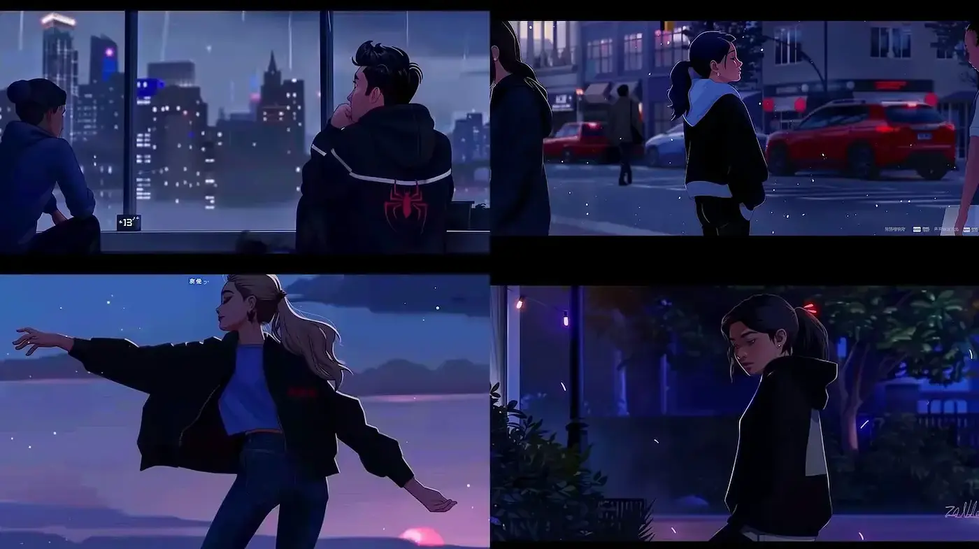 Twilight Urban Dreamscape: A Modern Anime-Inspired Digital Illustration - Midjourney sref style