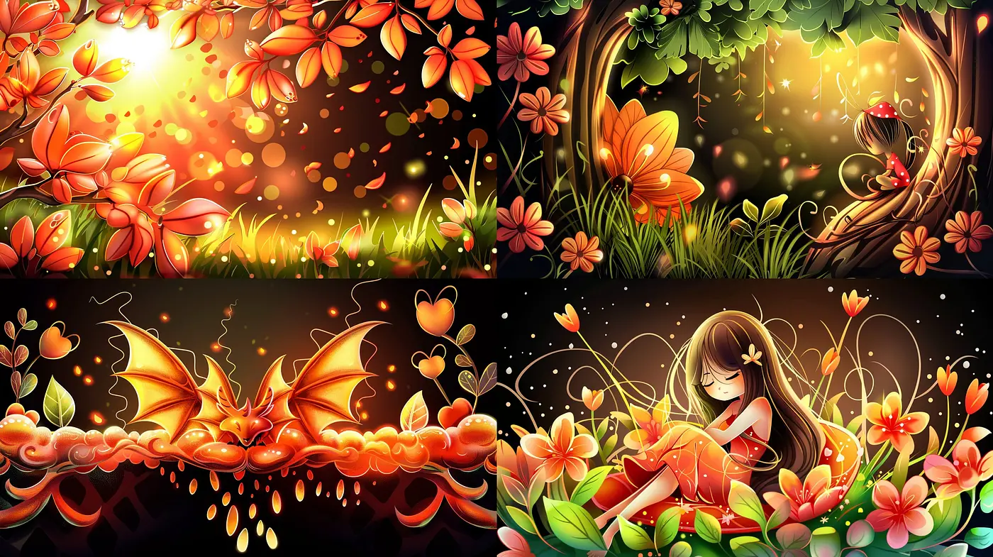Luminous Harmony: An Ethereal Melange of Warm Hues and Gleaming Textures - Midjourney sref style