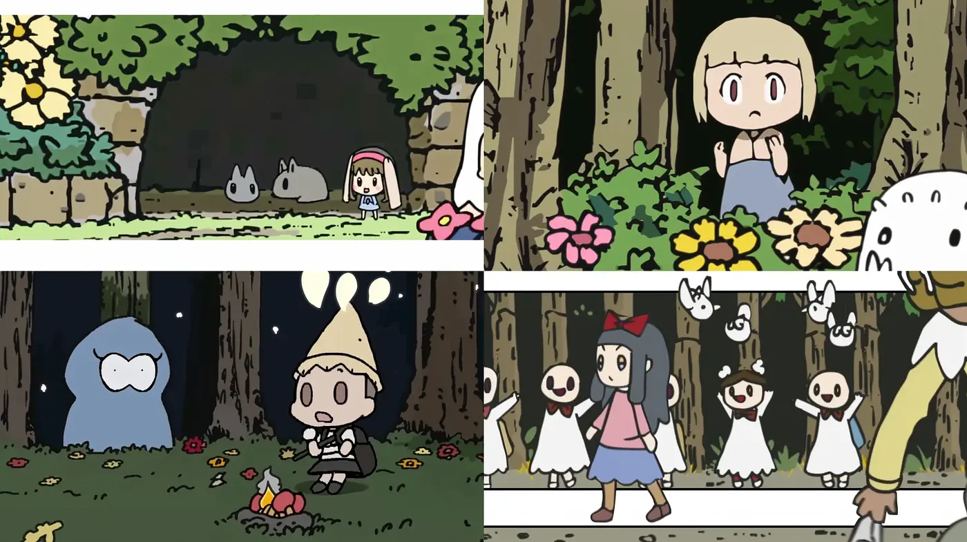Whimsical Cartoon Forest Adventure - Midjourney sref style