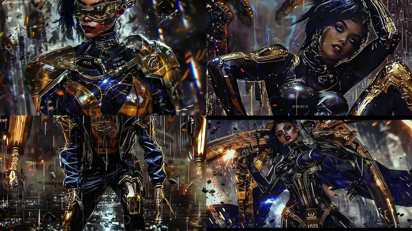 Futuristic Cybernetic Art with a Dark and Edgy Atmosphere - Midjourney sref style