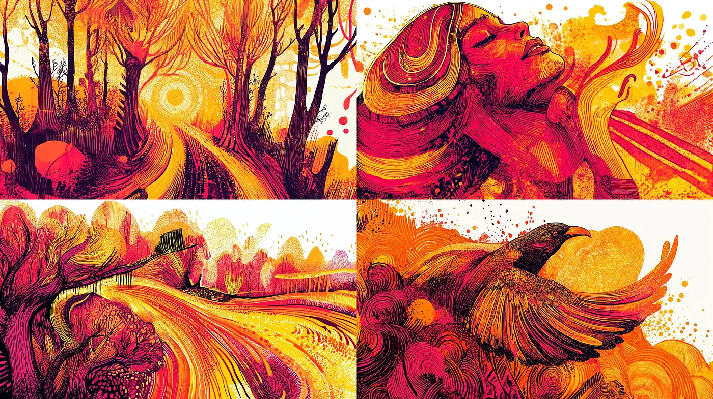 Radiant Hues of Autumn – An Ethereal Fusion of Warmth and Whimsy - Midjourney sref style