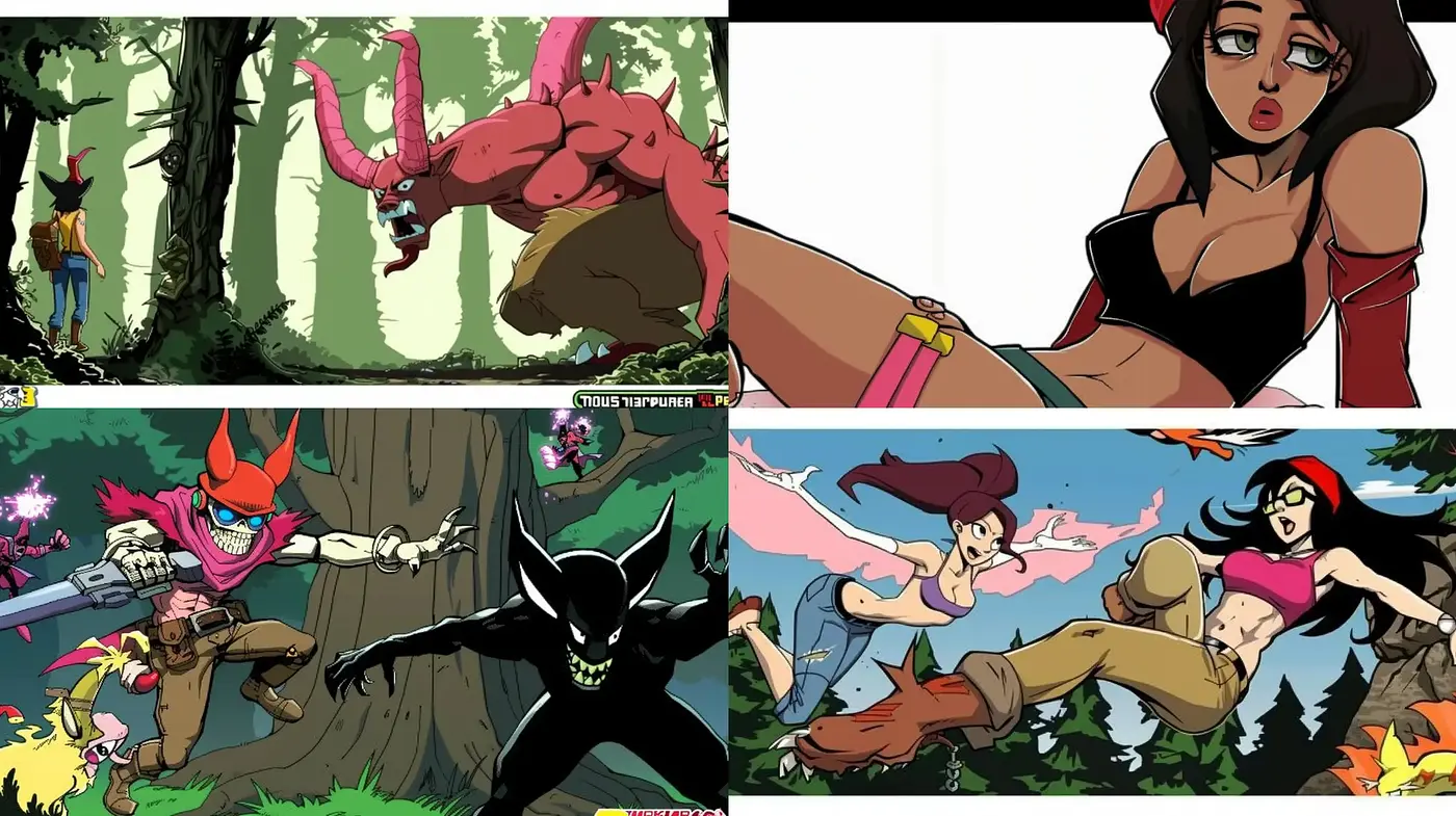 Vibrant Comic Dynamism with a Modern Animated Twist - Midjourney sref style