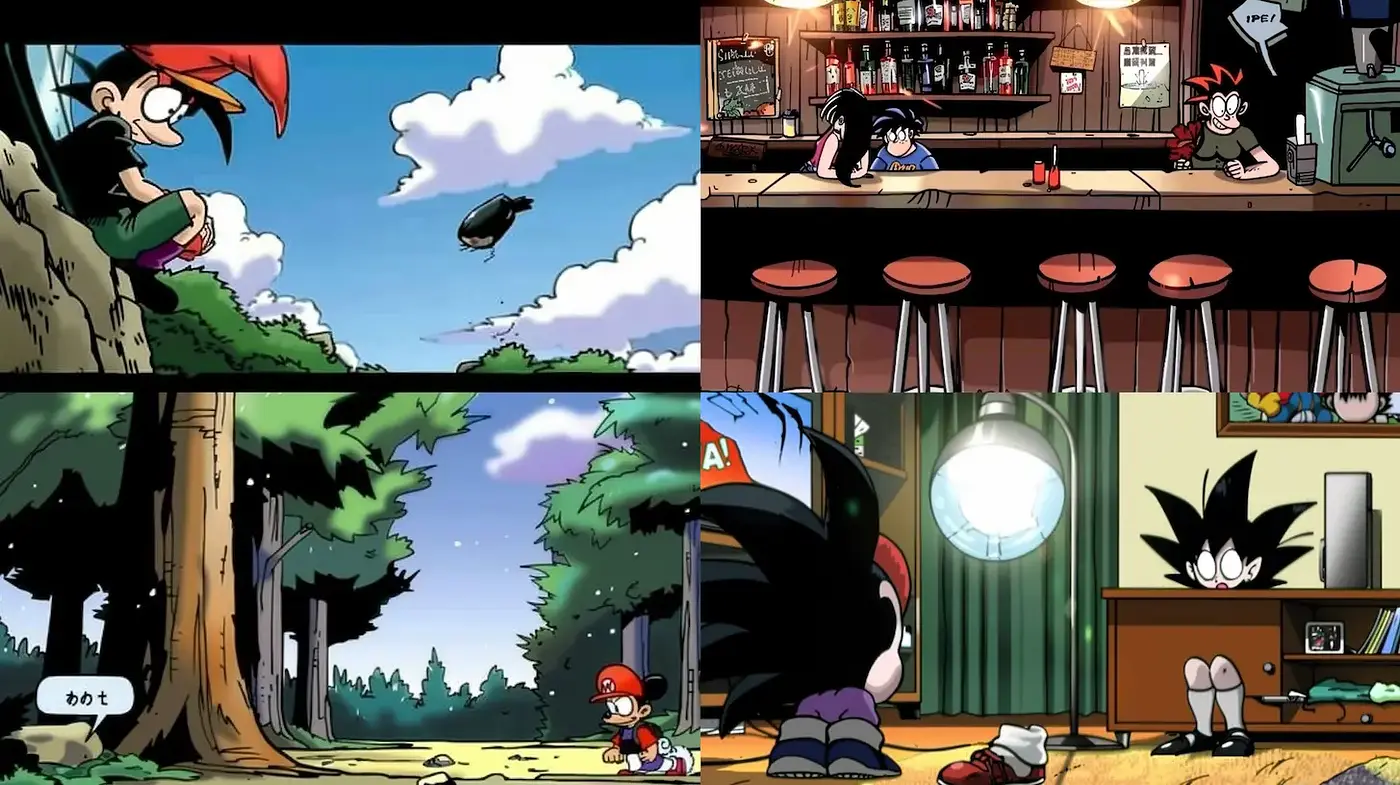Playful and Dynamic Illustrations with a Nostalgic Touch - Midjourney sref style