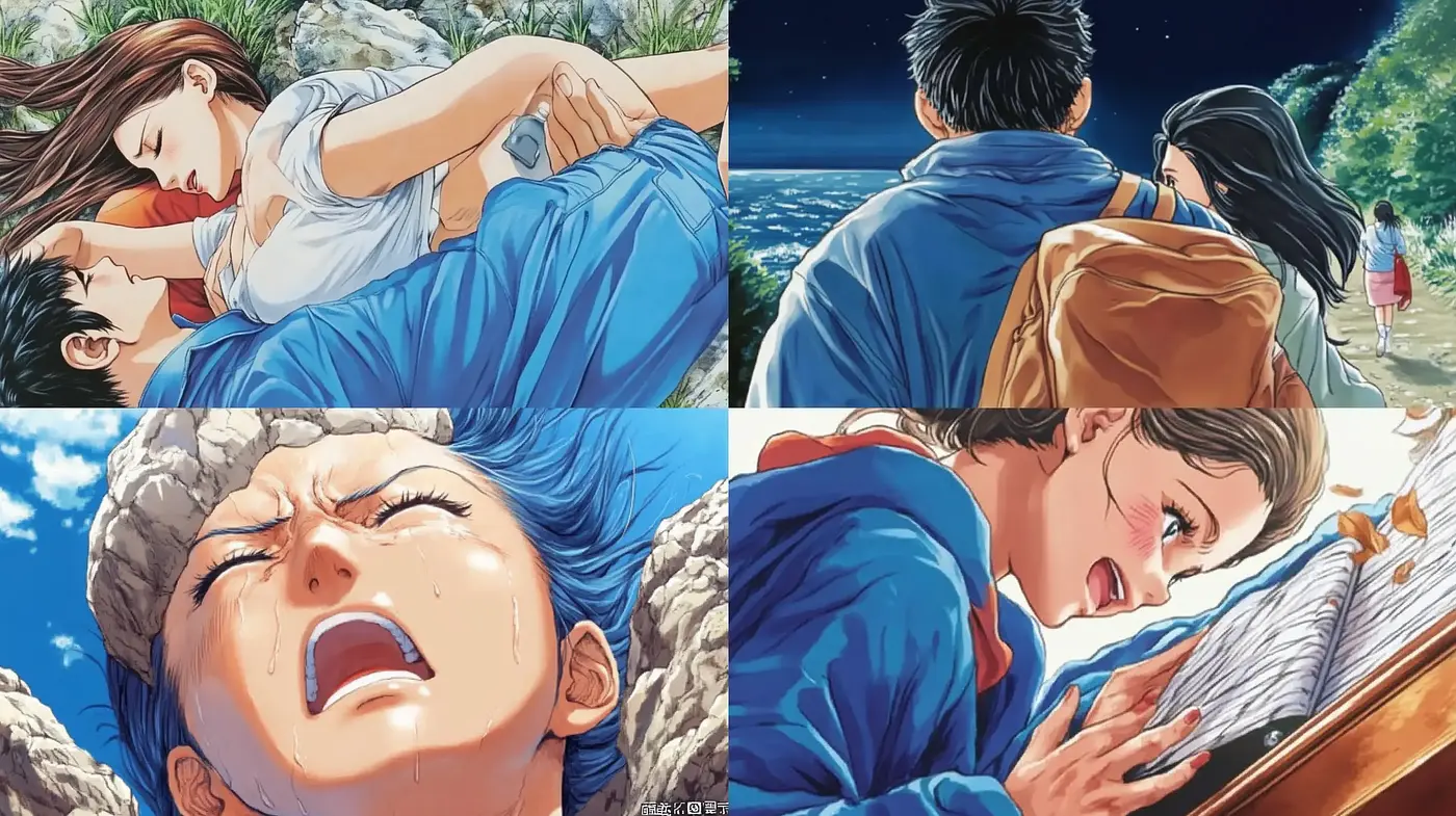 Emotive Anime-Inspired Digital Illustrations with Nature Backdrops - Midjourney sref style