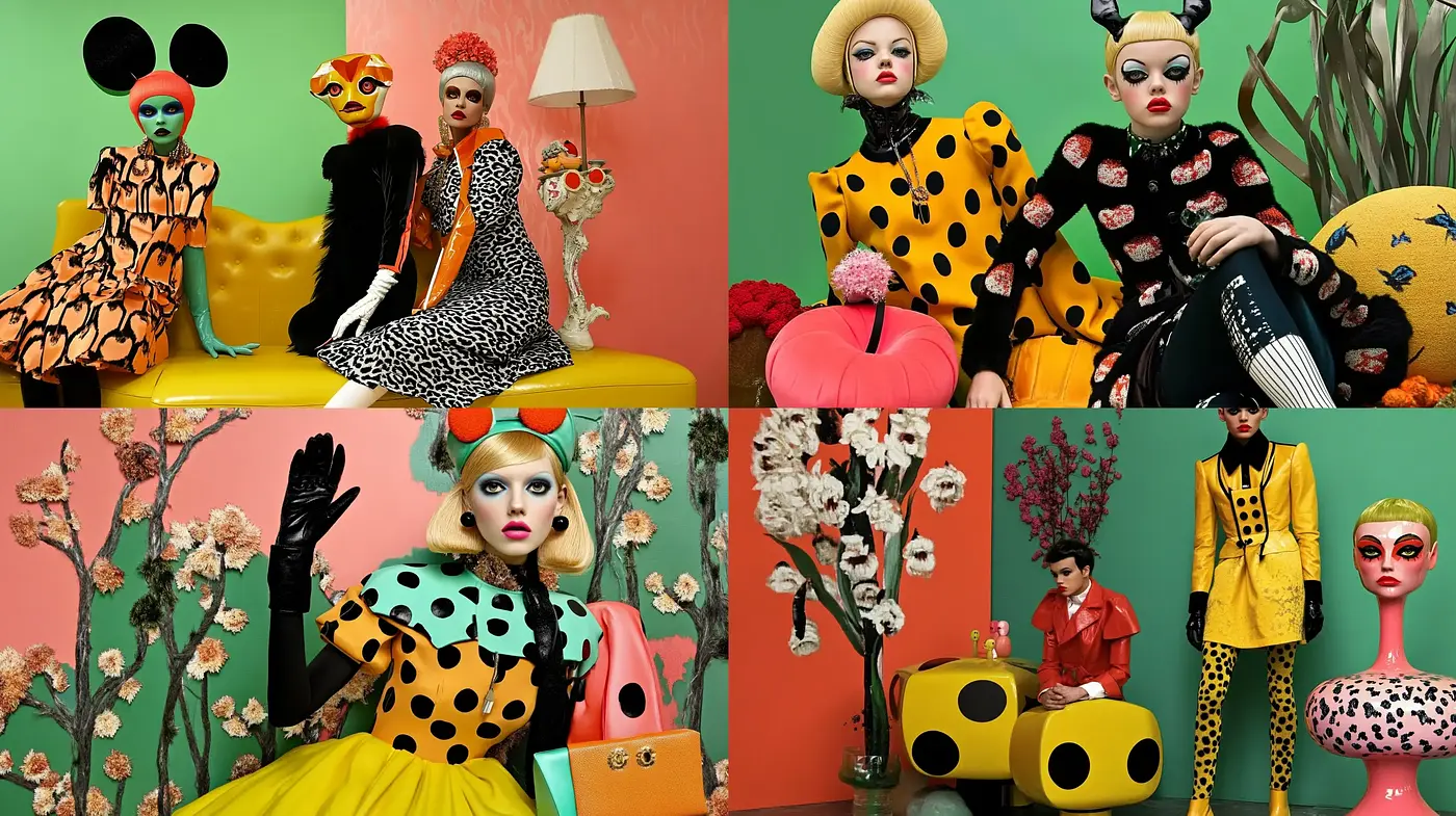 Eclectic Pop Art Panache with High Fashion Overtones - Midjourney sref style