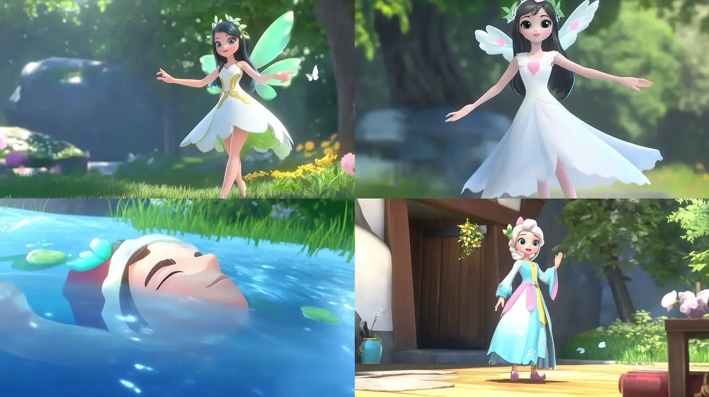 Ethereal Whimsy in a Fantastical Digital Garden - Midjourney sref style