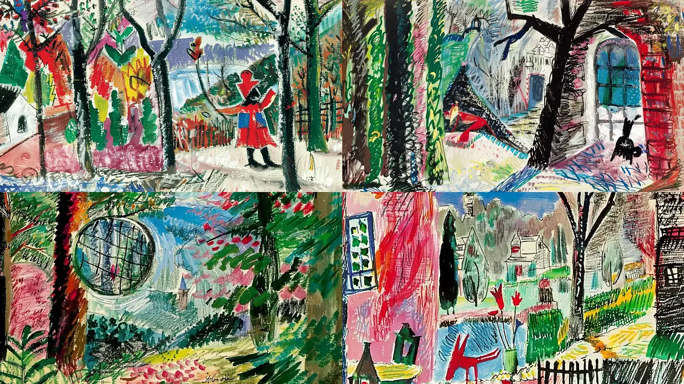 Vibrant Expressionist Brushwork with a Pastoral Palette - Midjourney sref style