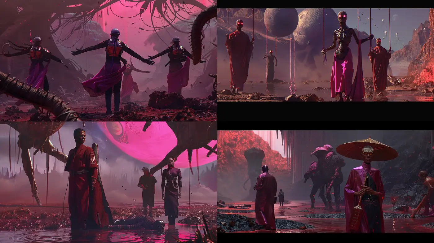 Surreal Dystopian Vistas with Ethereal Overtones - Midjourney sref style
