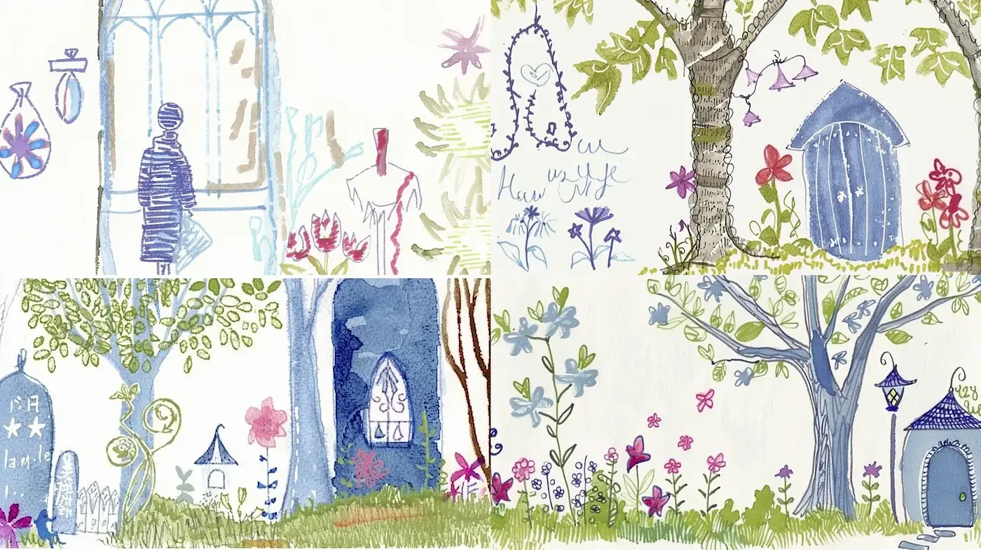 Whimsical Illustrative Style with Playful Nature Elements - Midjourney sref style