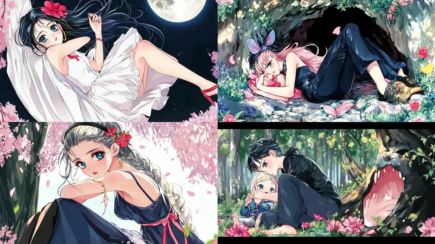 Enchanted Whimsy: A Magical Anime-Inspired Tapestry - Midjourney sref style