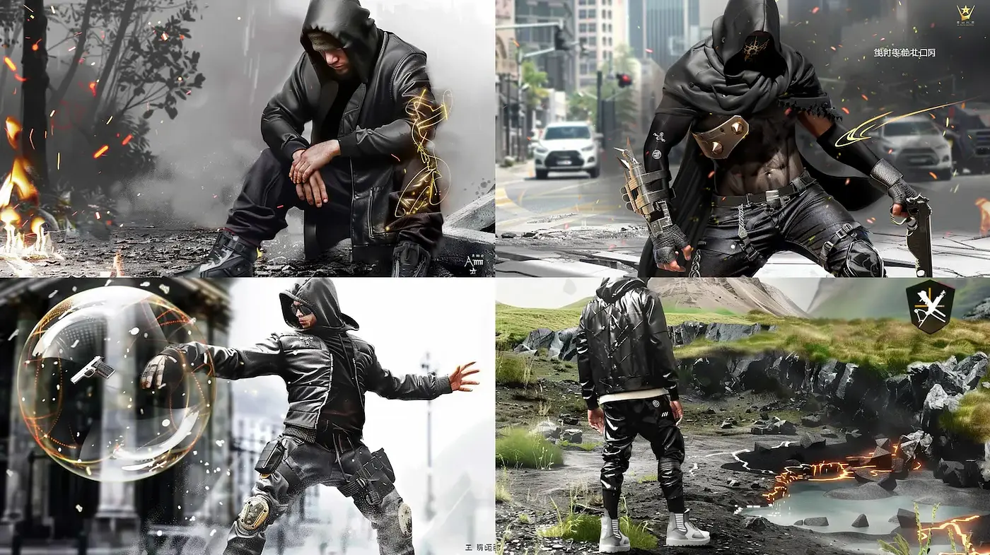 Dynamic urban warrior aesthetic with a blend of realism and fantasy - Midjourney sref style