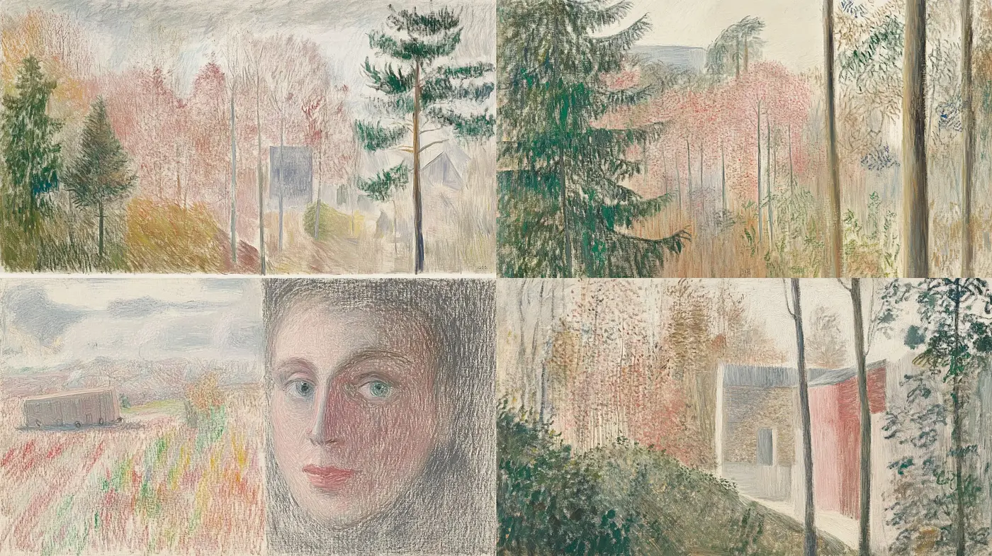 Subdued Pastel Dreamscapes and Portraiture - Midjourney sref style