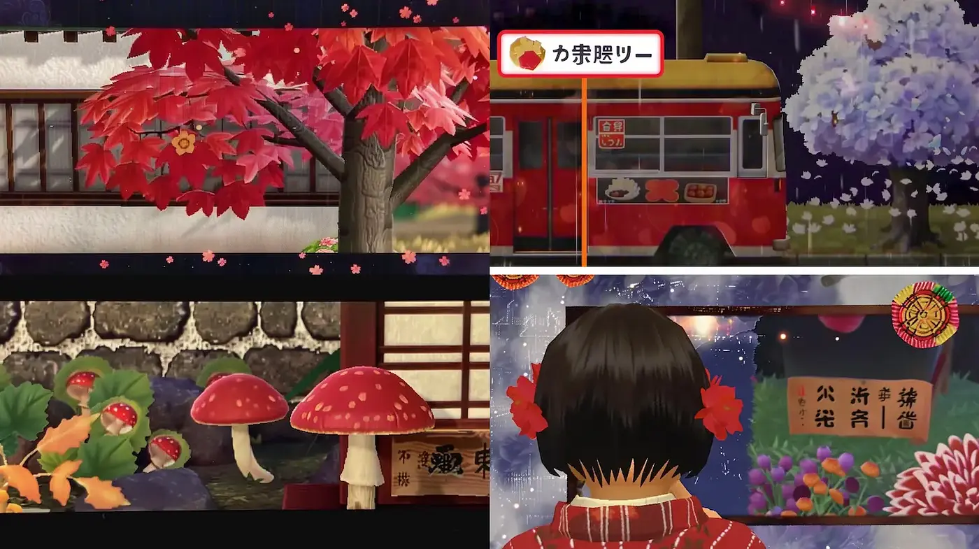 Vibrant and Whimsical Japanese-inspired Digital Art with Nature Elements - Midjourney sref style