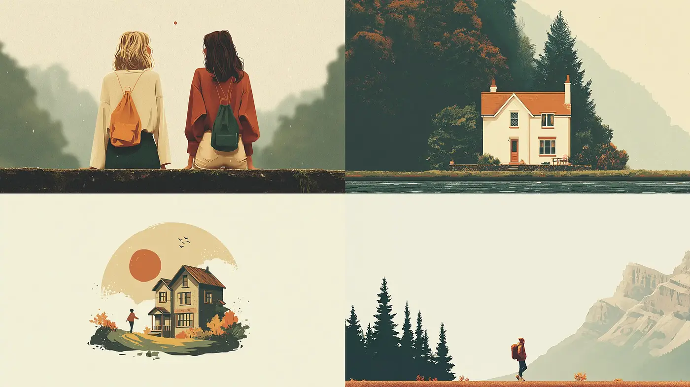 Exploring Nature Through a Nostalgic Lens with Vibrant Character and Warmth - Midjourney sref style