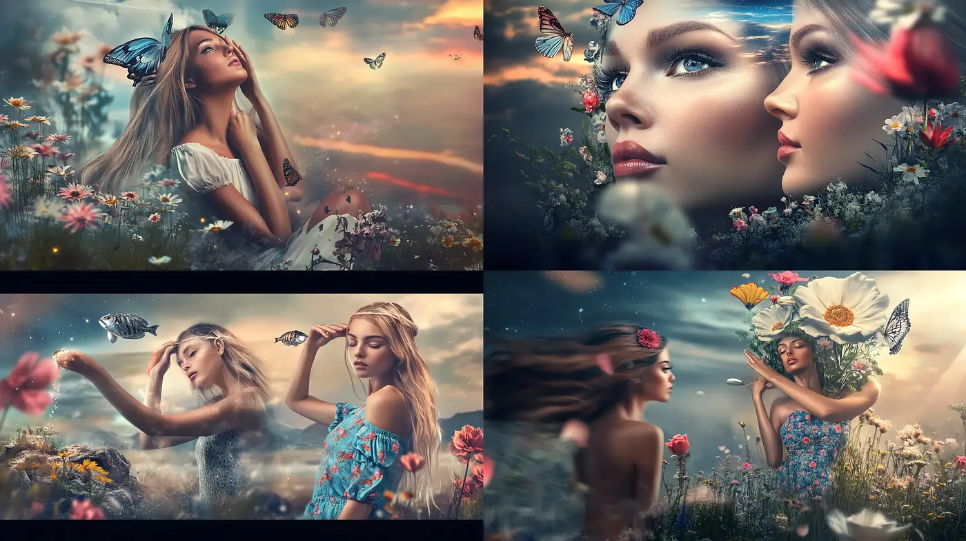 Ethereal Springtime Dreamscapes with Whimsical Overtones - Midjourney sref style