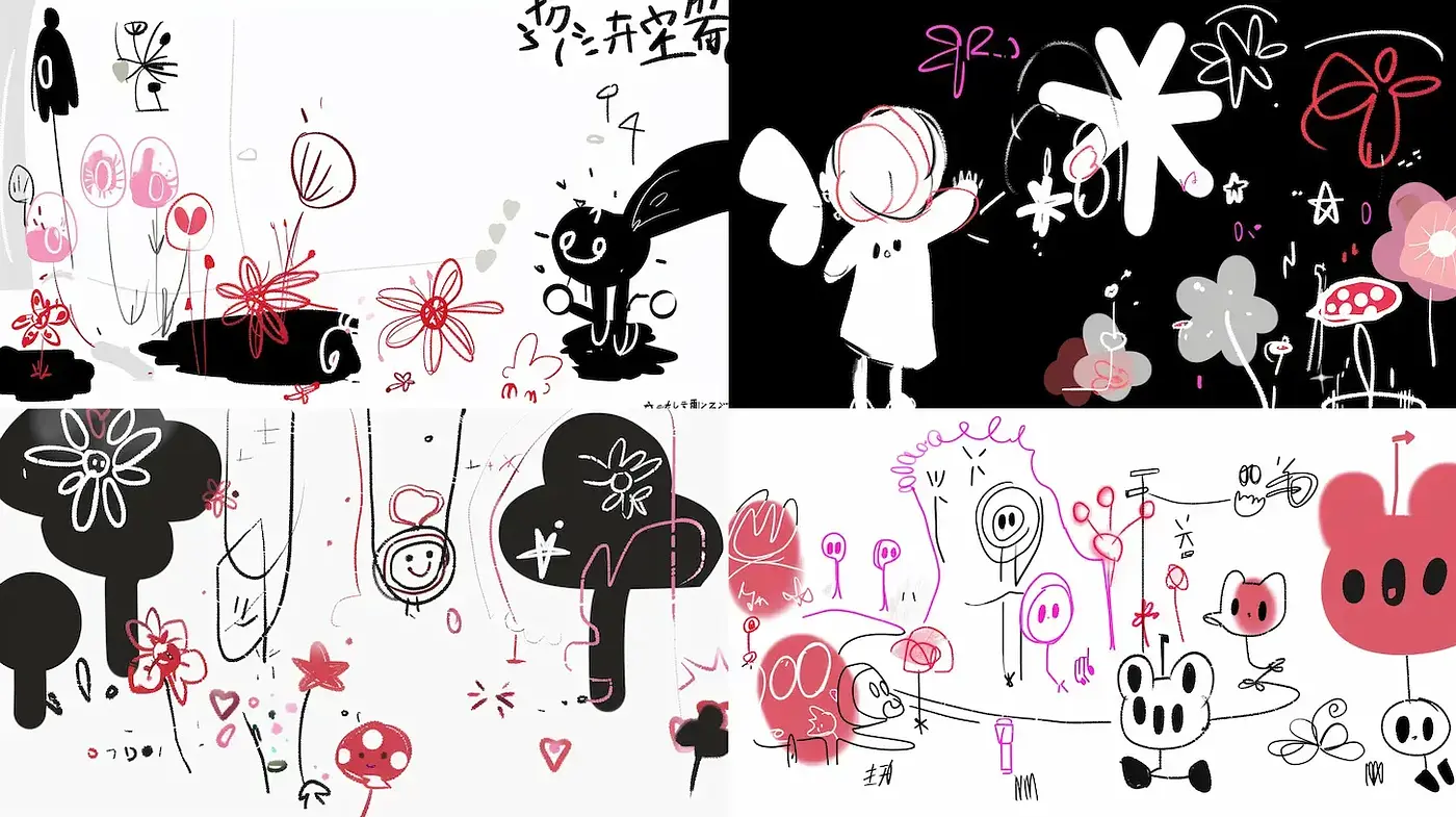 Charming and Playful Illustrative Style with Bold Contrasts - Midjourney sref style