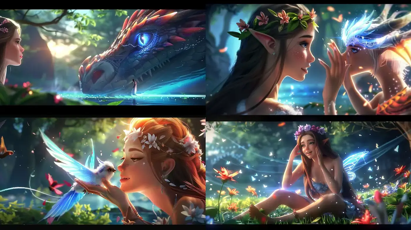 Enchanted and Luminous Fantasy Theme with Ethereal Elements - Midjourney sref style