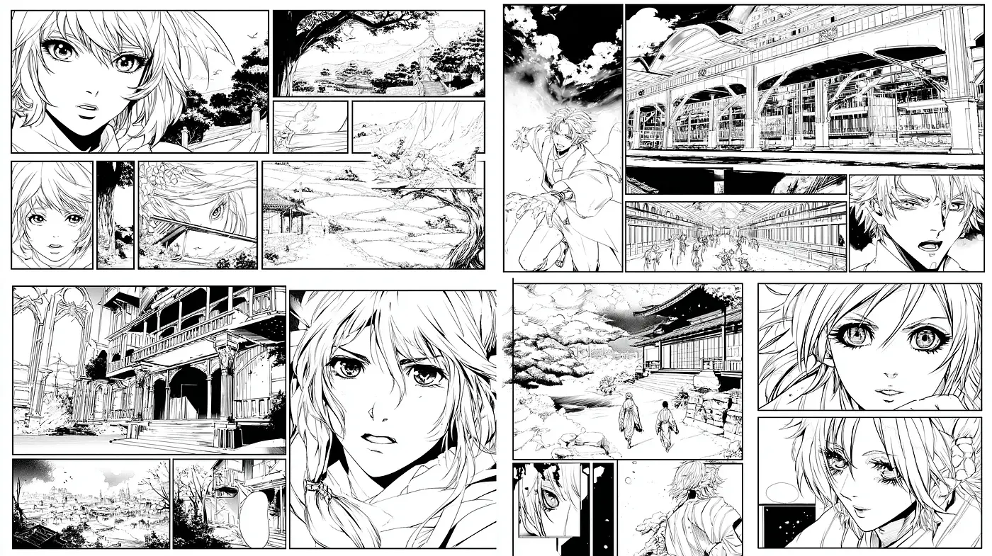 Stylized Illustrations with a Blend of Traditional and Contemporary Manga Aesthetic - Midjourney sref style