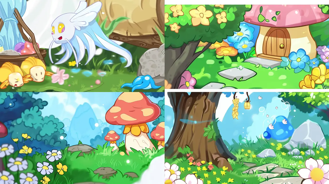 Enchanting Storybook Naturalism with Vibrant Hues and Whimsical Fauna - Midjourney sref style