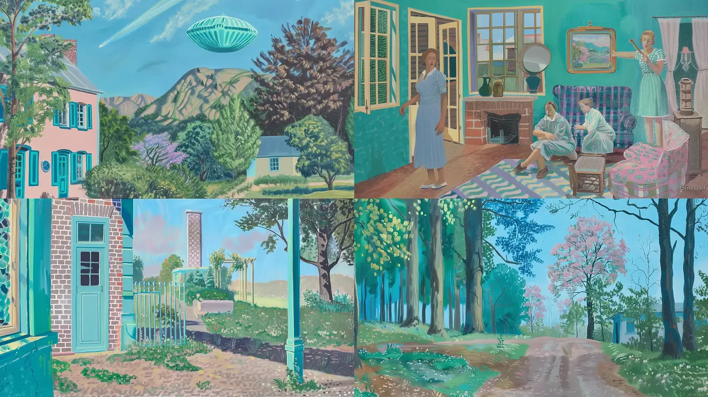 Pastel Nostalgia in Idyllic Countryside - Midjourney sref style