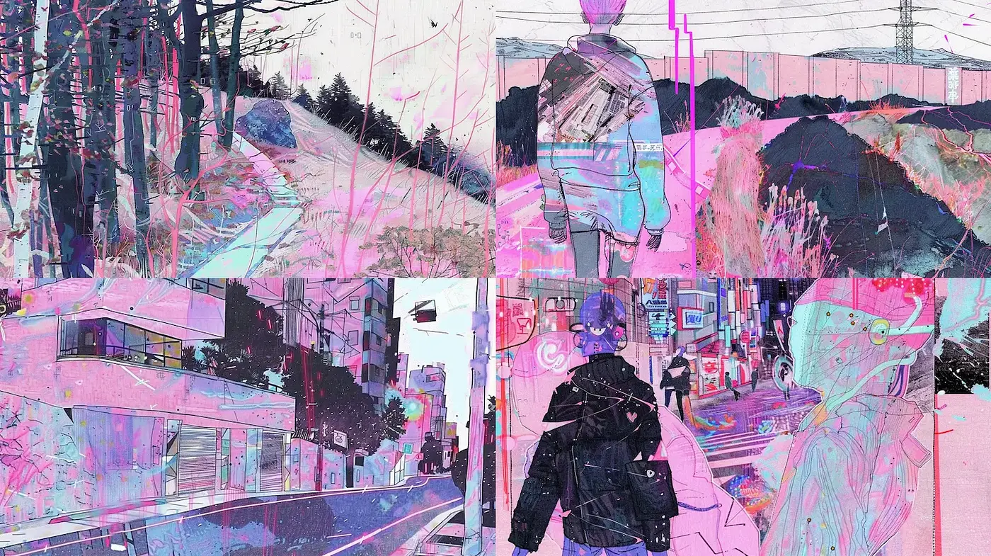 Vibrant, cyberpunk-inspired illustrations with a blend of realism and abstraction - Midjourney sref style