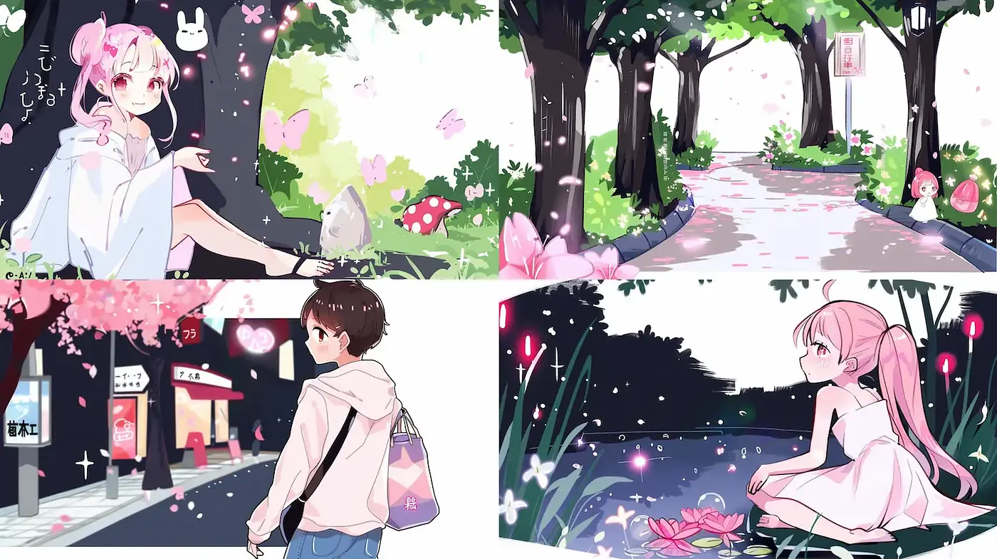 Charming and Whimsical Anime-Inspired Illustrations with Pastel Aesthetics - Midjourney sref style
