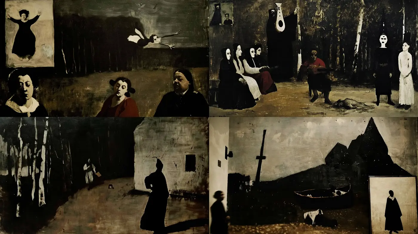 Eerie Homage to the Foreboding Atmosphere in Gothic Art - Midjourney sref style