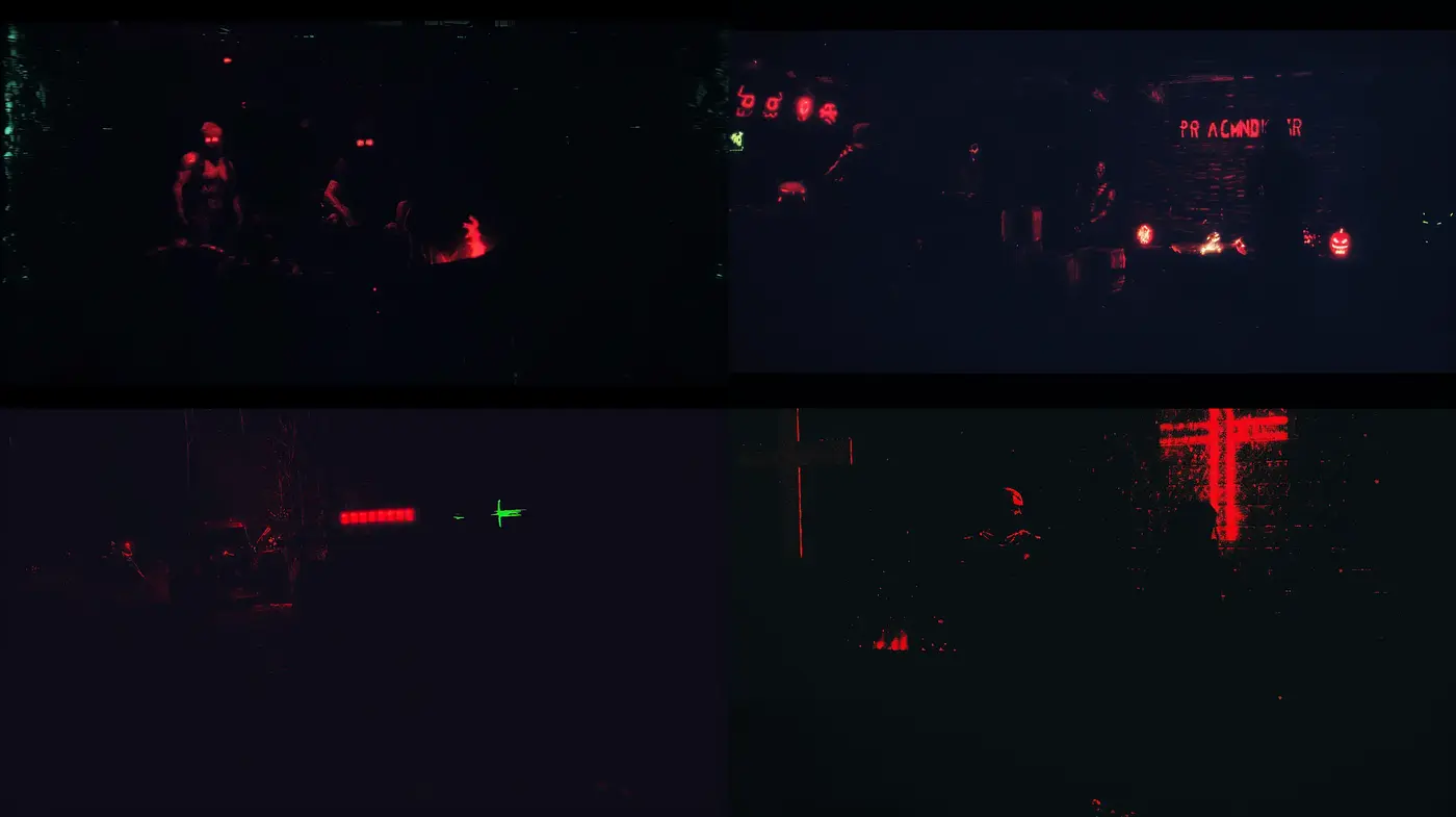 Nocturnal Hues of Red: A Dark and Mysterious Visual Aesthetic - Midjourney sref style