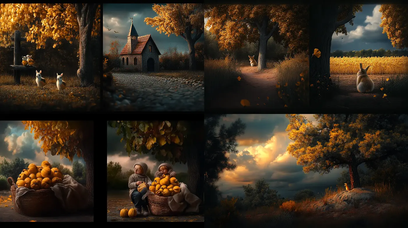 Autumnal Serenity in Luminous Golden Hues - Midjourney sref style