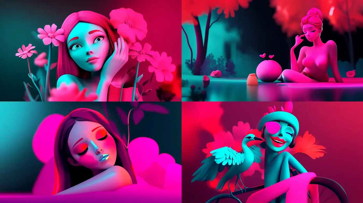Ethereal Neon Dreamscape Portraiture - Midjourney sref style