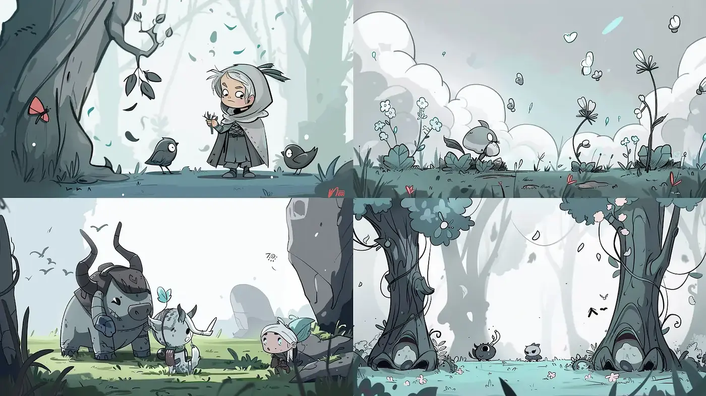 Whimsical and Charming Illustrations with Nature Themes - Midjourney sref style