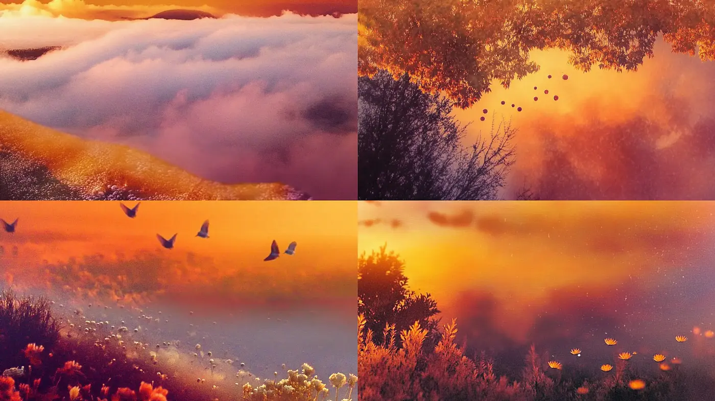 Dreamlike Twilight Hues and Pastoral Impressions - Midjourney sref style