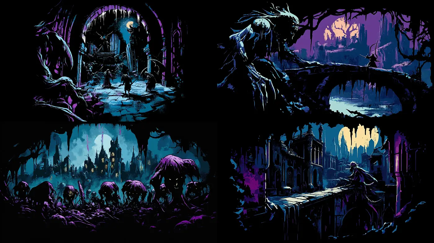 Nocturnal Whispers of Gothic Fantasy - Midjourney sref style