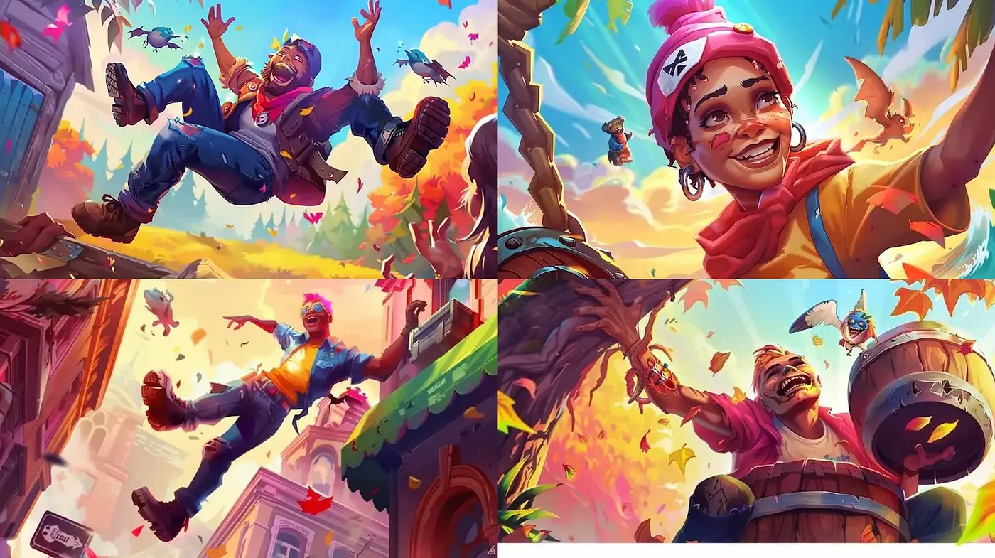 Vibrant Animated Style with Playful Energy and Dynamic Composition - Midjourney sref style