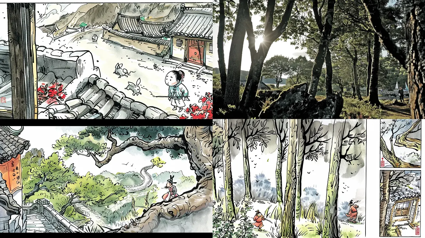 Ethereal Ink Wash Landscapes Embracing a Fusion of Traditional and Modern Asian Aesthetics - Midjourney sref style