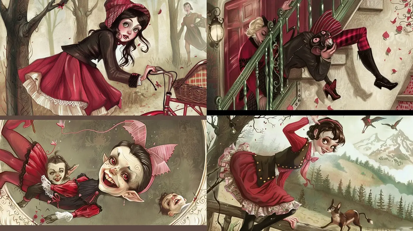 Whimsical Gothic Fairytale Interpretations - Midjourney sref style