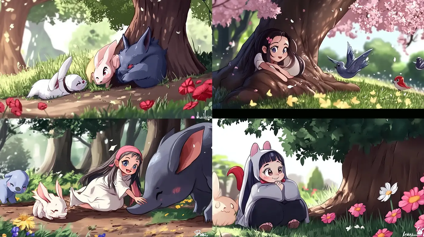 Idyllic Anime-Inspired Pastoral Vignettes - Midjourney sref style