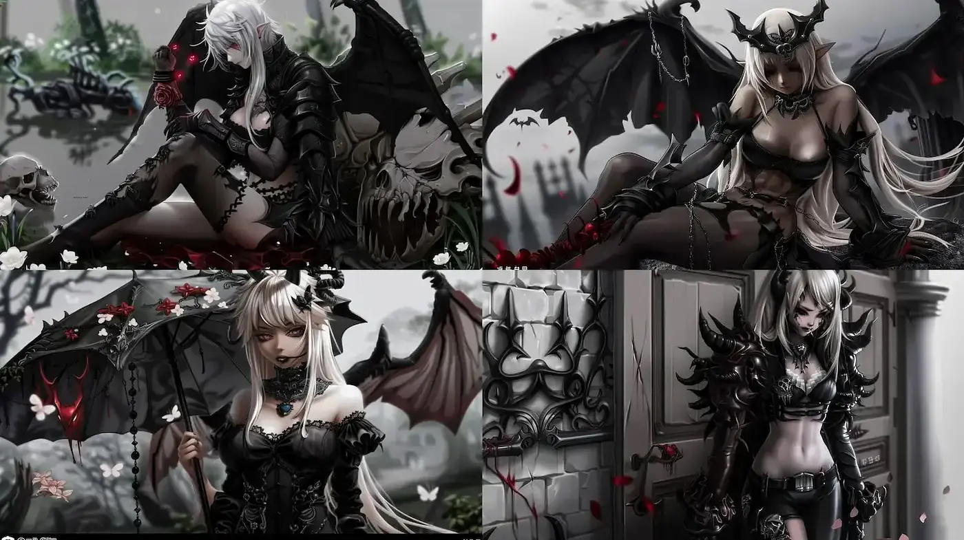 Elegant Gothic Fantasy Art with Dark Romanticism - Midjourney sref style