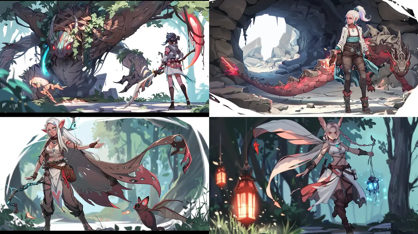 Ethereal Fantasy and Dynamic Adventure Illustrative Style - Midjourney sref style